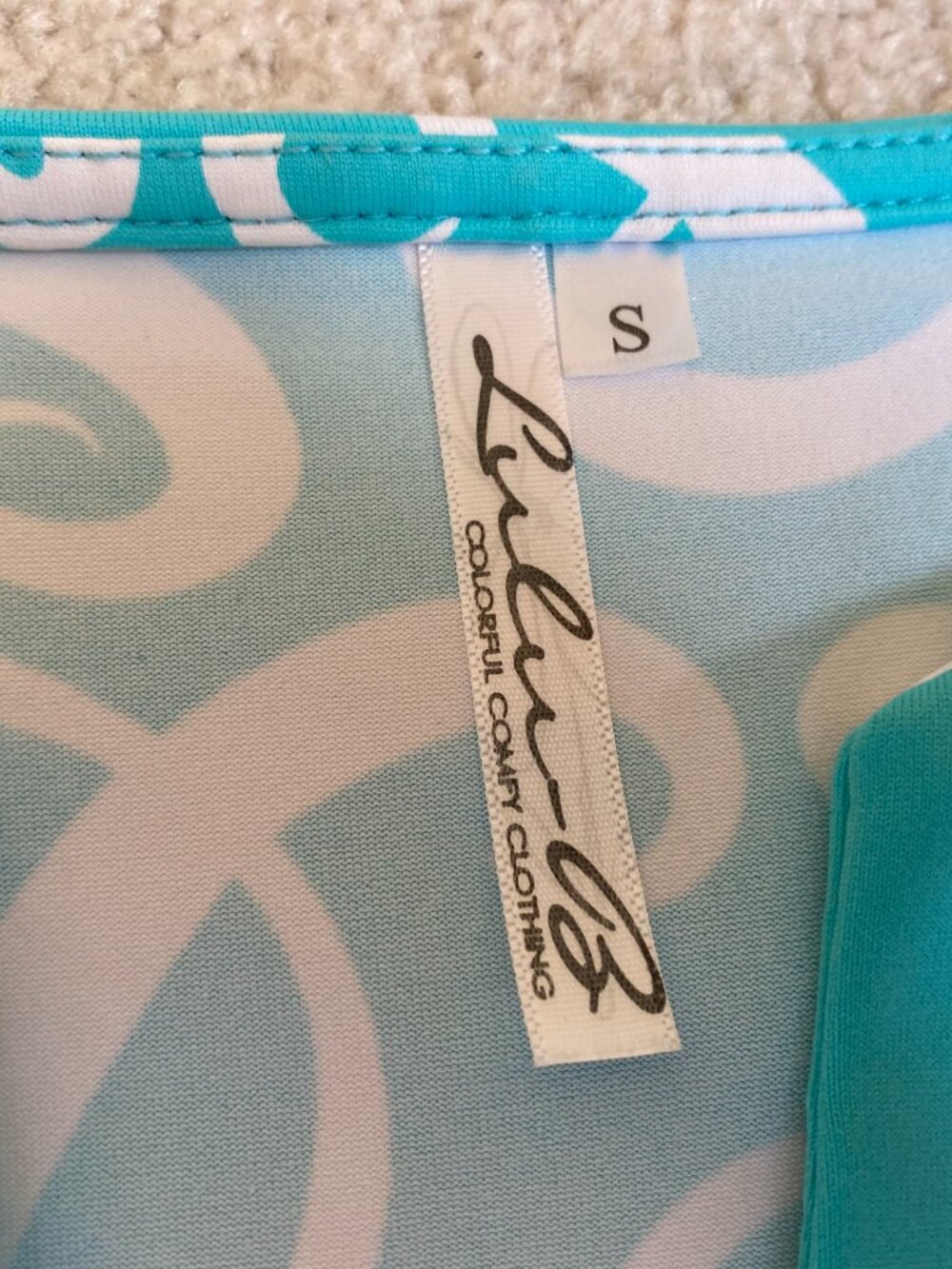 LULU B turquoise white sleeveless UPF dress size small - Picture 3 of 5
